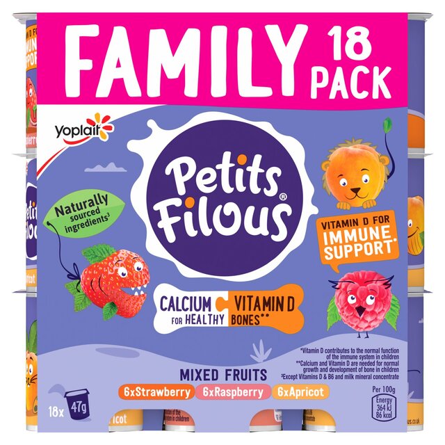 Petits Filous Kids Strawberry Raspberry & Apricot Yoghurt Pots thumbnail 2