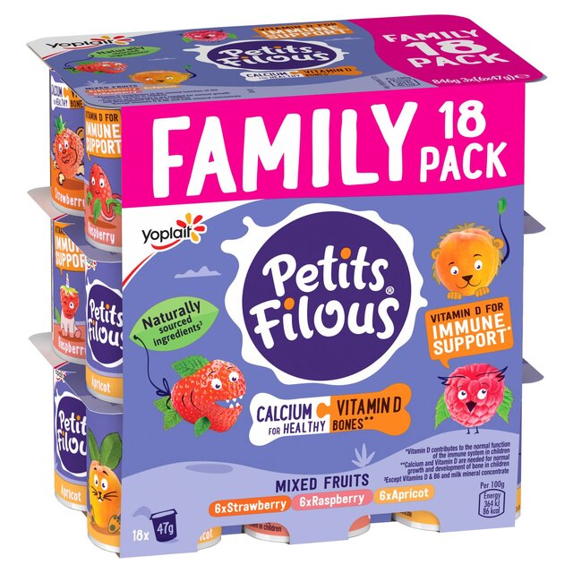 Petits Filous Kids Strawberry Raspberry & Apricot Yoghurt Pots thumbnail 3