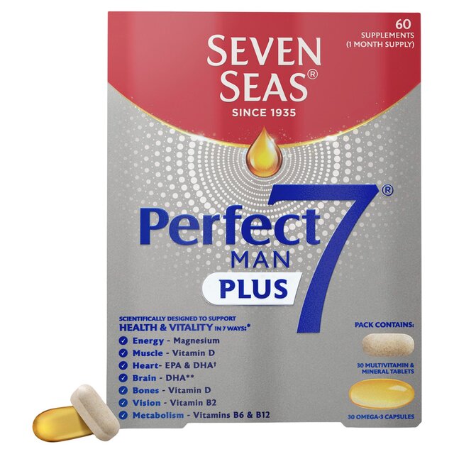 Seven Seas Perfect7 Man Plus Multivitamins & Omega-3 30 Day Duo Pack thumbnail 2