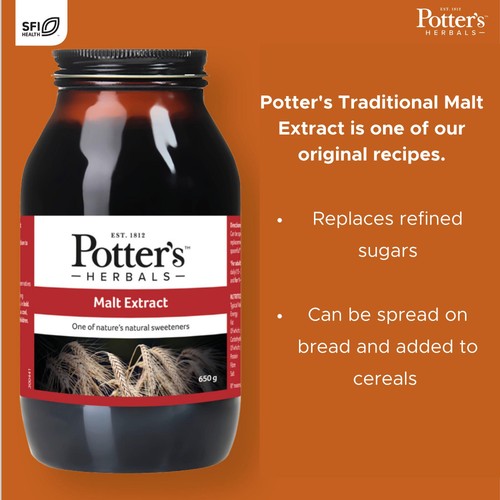 Potters Herbals Malt Extract Natural Sweetener Liquid  thumbnail 4