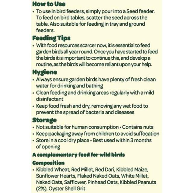 Peckish Complete Seed And Nut No Mess Wild Bird Food Mix thumbnail 6