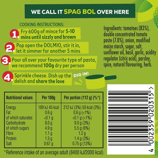 Dolmio Bolognese Original Pasta Sauce thumbnail 2