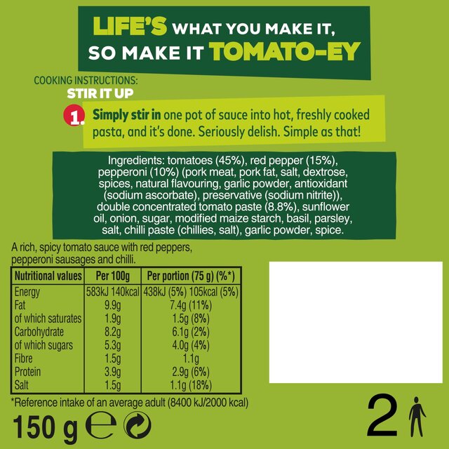 Dolmio Stir In Pepperoni & Tomato Pasta Sauce thumbnail 2