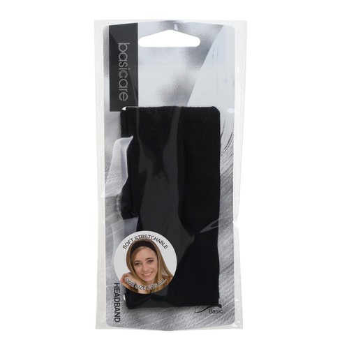 Basicare Black Cotton Headband, super stretchy, one size fits all thumbnail 3