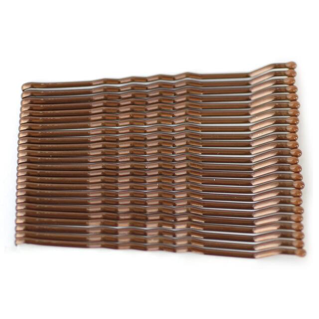 Medium Kirby Grips, Brown, 6.3cm