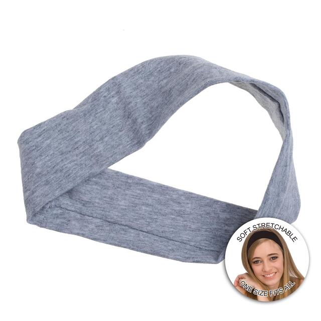 Basicare Grey Cotton Headband, super stretchy, one size fits all