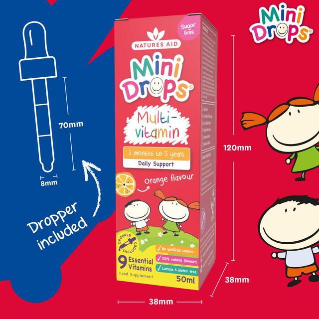Natures Aid Mini Drops Multivitamin for Infants & Children thumbnail 3