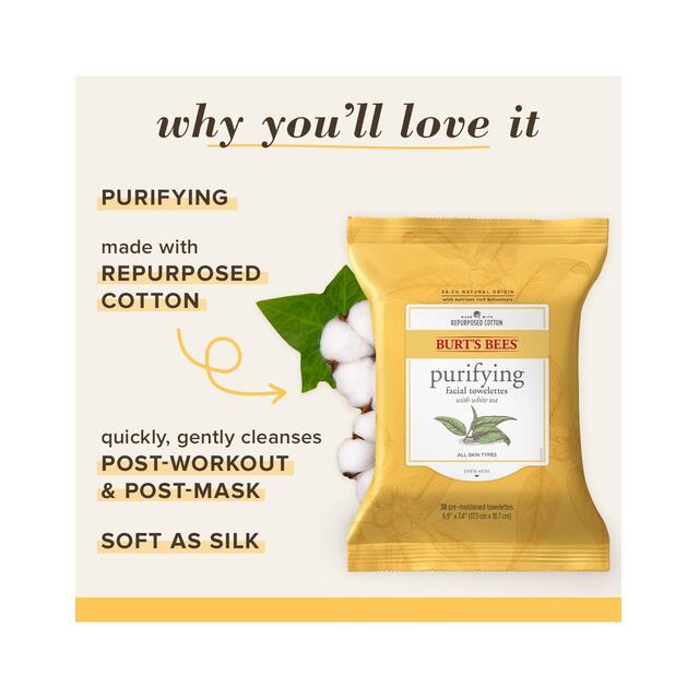 Burt's Bees Facial Cleansing Wipes with White Tea Extract thumbnail 4