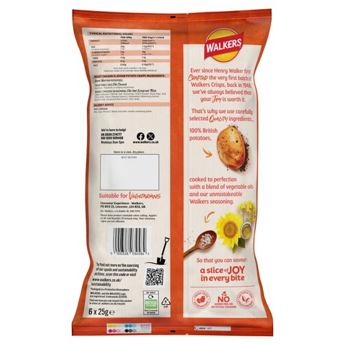 Walkers Roast Chicken Multipack Crisps 6x25g thumbnail 2