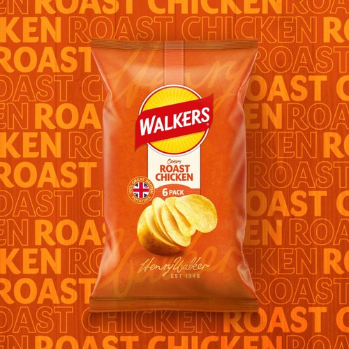 Walkers Roast Chicken Multipack Crisps 6x25g thumbnail 3