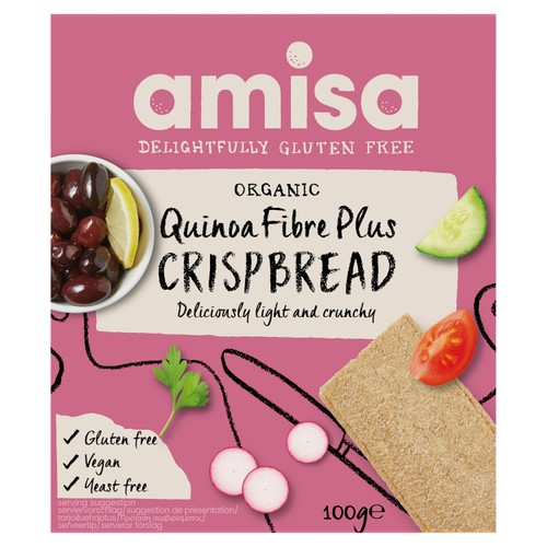 Amisa Organic Gluten Free Quinoa Fibre Plus Crispbread