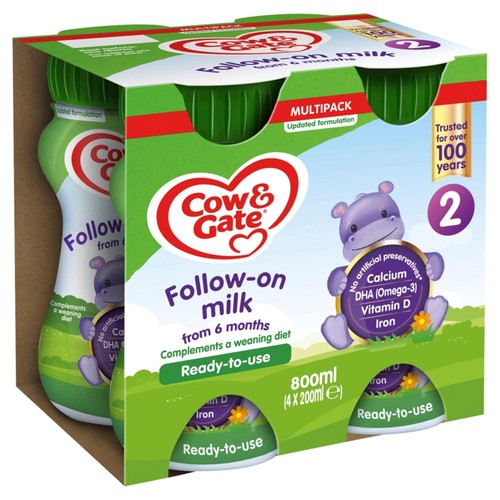 Cow & Gate 2 Follow On Baby Milk Formula Liquid Ready to Feed 6-12 Months thumbnail 2