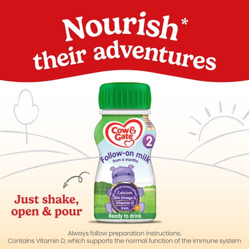 Cow & Gate 2 Follow On Baby Milk Formula Liquid Ready to Feed 6-12 Months thumbnail 7