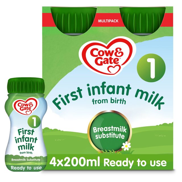 Cow & Gate 1 First Infant Baby Milk Formula Liquid Ready to Feed from Birth