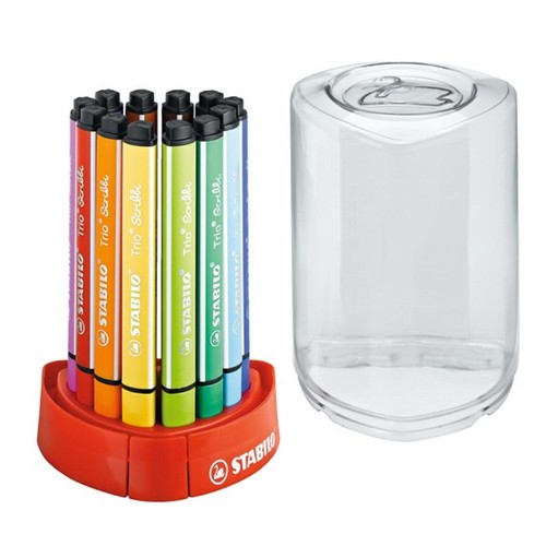 STABILO Trio Scribbi colouring pens Desk Set of 12 assorted colours thumbnail 2