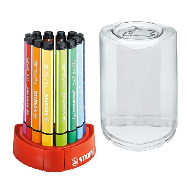 STABILO Trio Scribbi colouring pens Desk Set of 12 assorted colours thumbnail 2