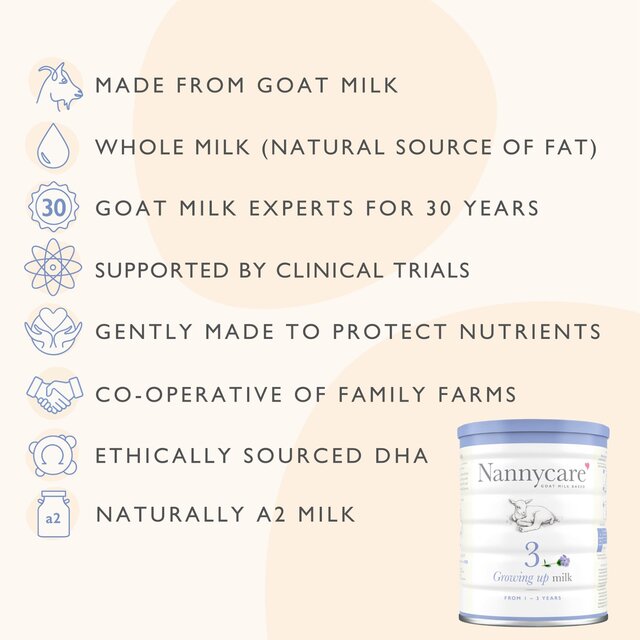 Nannycare 3 Growing up Goat Milk based Powder, 1-3 Yrs thumbnail 3