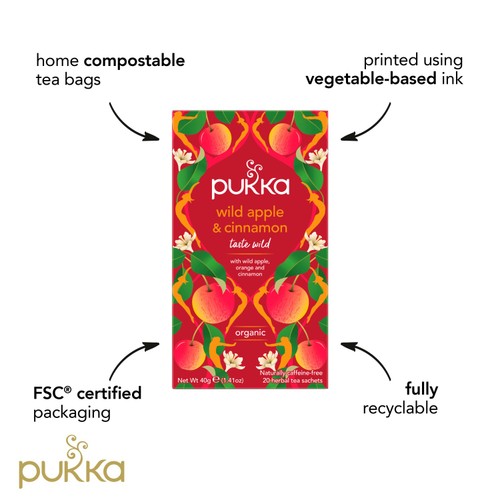 Pukka Wild Apple & Cinnamon with Ginger Teabags thumbnail 6