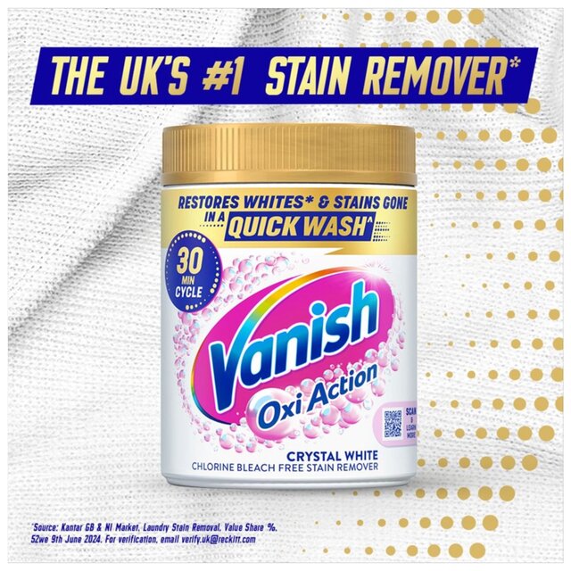 Vanish Oxi Action Fabric Stain Remover Powder Whites thumbnail 2
