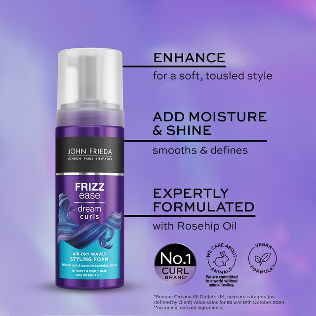 John Frieda Frizz Ease Dream Curls Air Dry Waves Styling Foam thumbnail 3