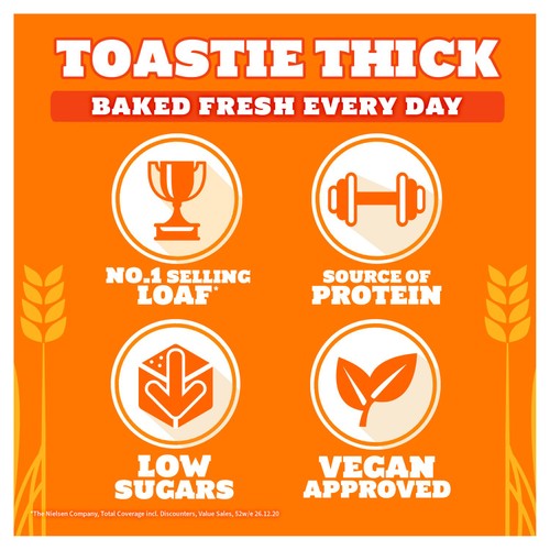 Warburtons Toastie Thick Sliced White Bread thumbnail 2