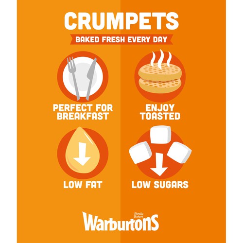 Warburtons 6 Original Crumpets thumbnail 4