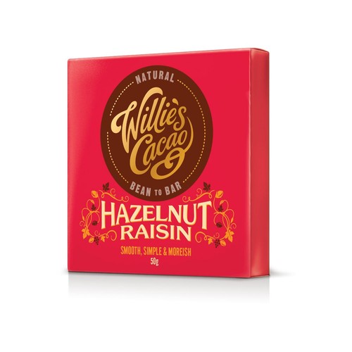 Willie's Cacao Dark Chocolate with Hazelnut & Raisin