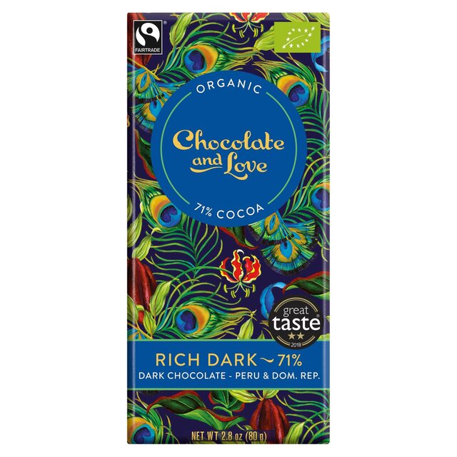 Chocolate and Love Fairtrade Organic Rich Dark 71% Dark Chocolate