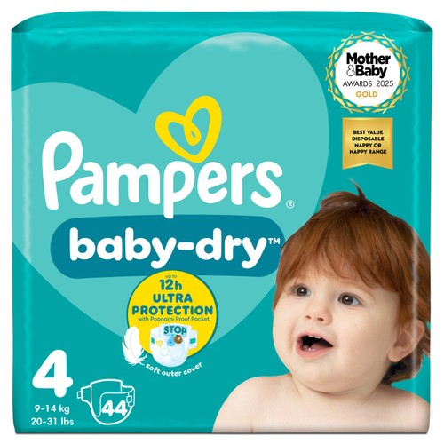 Pampers Baby-Dry Nappies, Size 4 (9-14kg) Essential Pack thumbnail 2