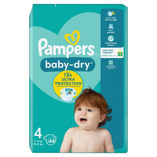 Pampers Baby-Dry Nappies, Size 4 (9-14kg) Essential Pack thumbnail 9