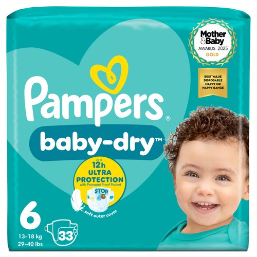 Pampers Baby-Dry Nappies, Size 6 (13-18kg) Essential Pack thumbnail 2