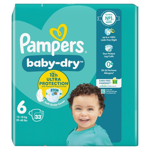 Pampers Baby-Dry Nappies, Size 6 (13-18kg) Essential Pack thumbnail 6