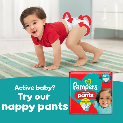 Pampers Baby-Dry Nappies, Size 3 (6-10kg) Essential Pack thumbnail 6