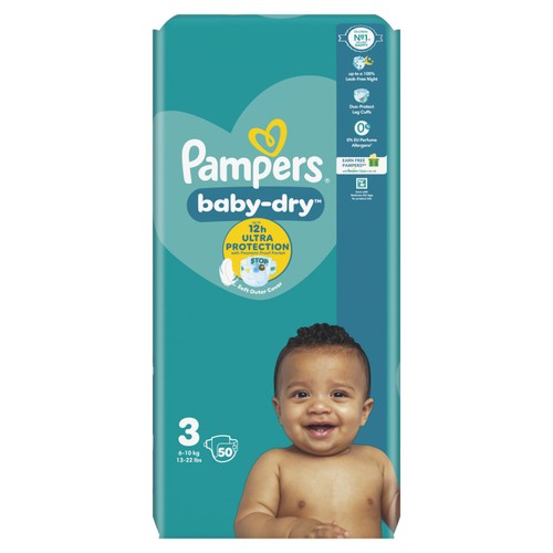 Pampers Baby-Dry Nappies, Size 3 (6-10kg) Essential Pack thumbnail 7