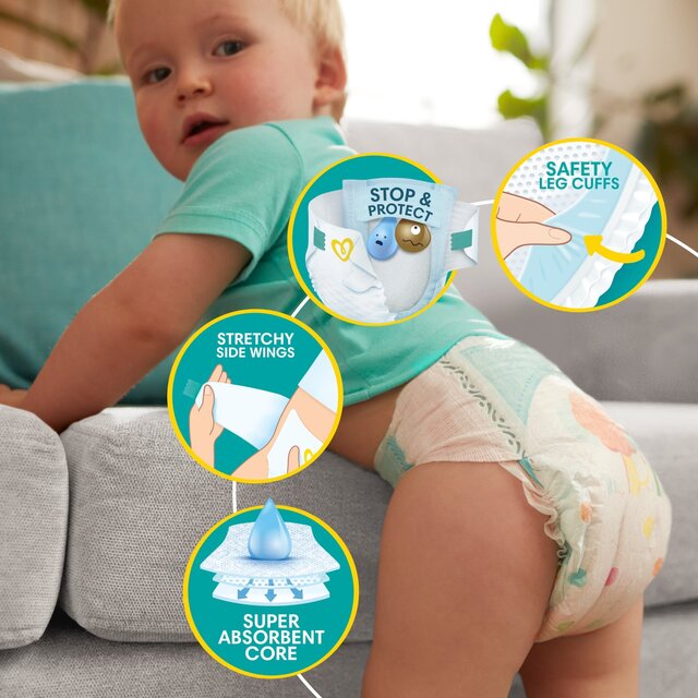 Pampers Baby-Dry Nappies, Size 3 (6-10kg) Essential Pack thumbnail 3