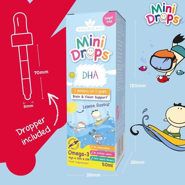 Natures Aid Mini Drops DHA Omega-3 for Infants & Children thumbnail 3