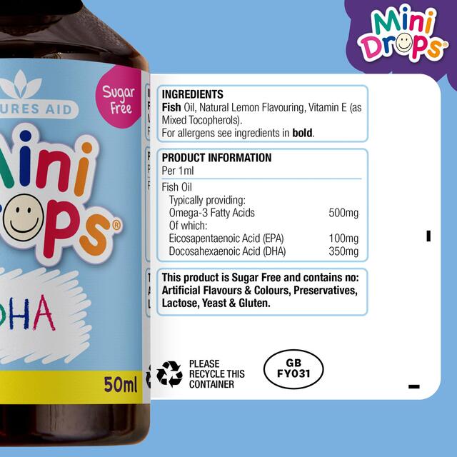 Natures Aid Mini Drops DHA Omega-3 for Infants & Children thumbnail 6