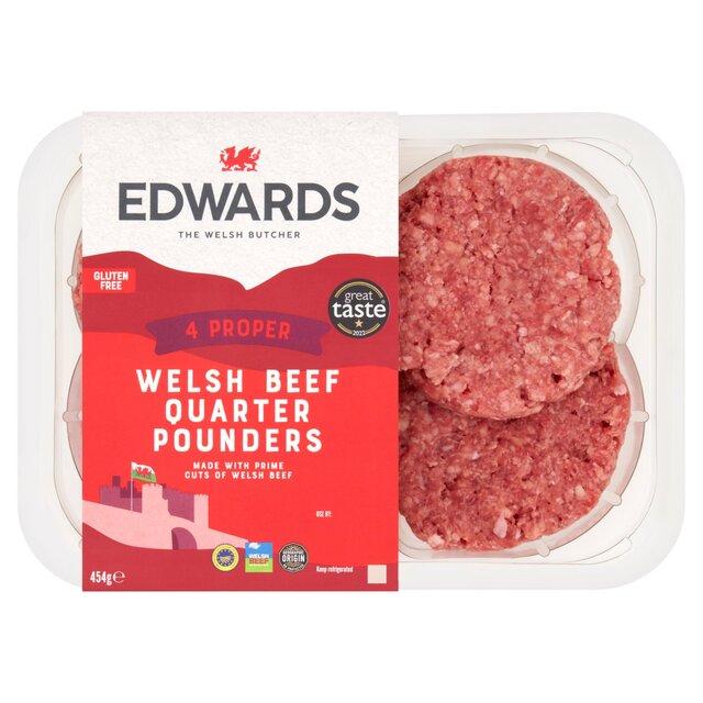 Edwards Welsh Beef Quarter Pounders