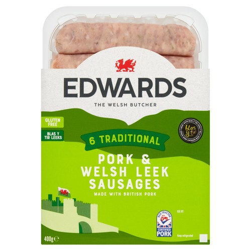 Edwards 6 Pork & Leek Sausages