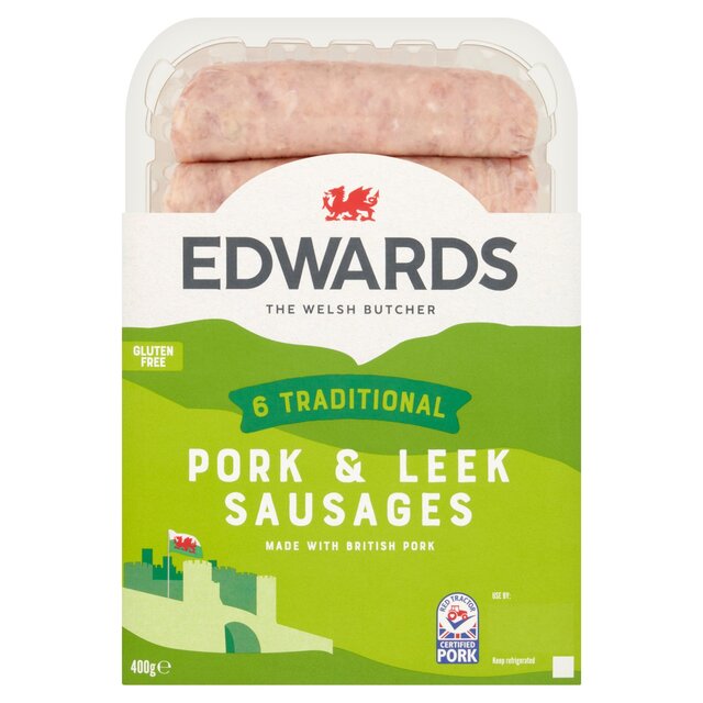 Edwards 6 Pork & Leek Sausages