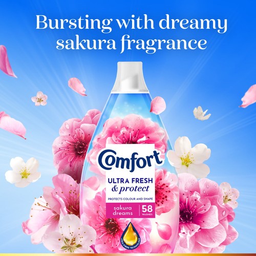 Comfort Ultra Fresh & Protect Fabric Conditioner Sakura Dreams 58 washes thumbnail 2