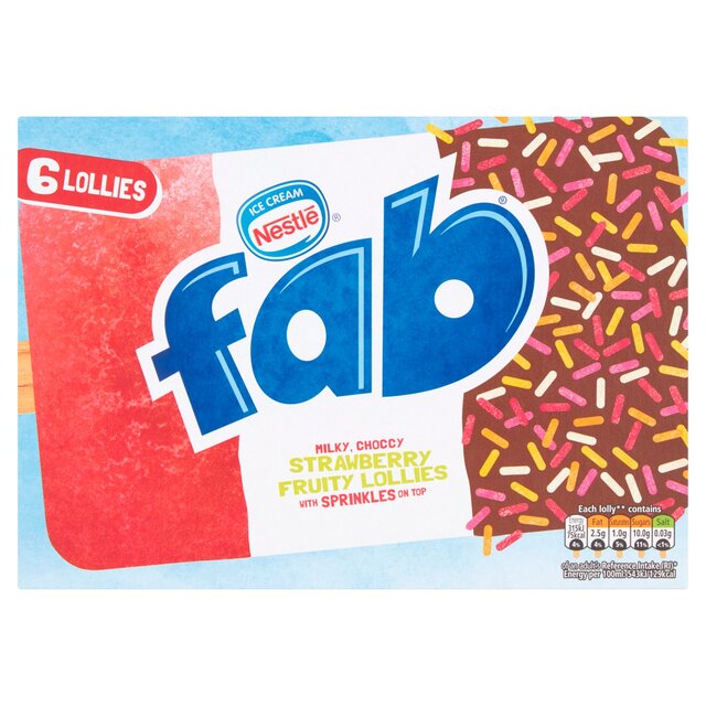 Nestle Fab Extra Strawberry Ice Lollies