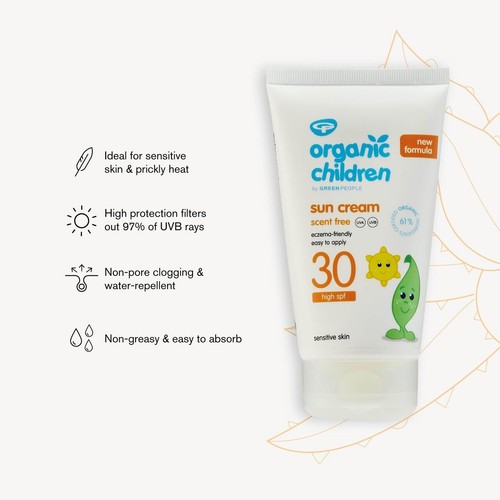Organic Children SPF 30 Sun Cream Scent Free thumbnail 3