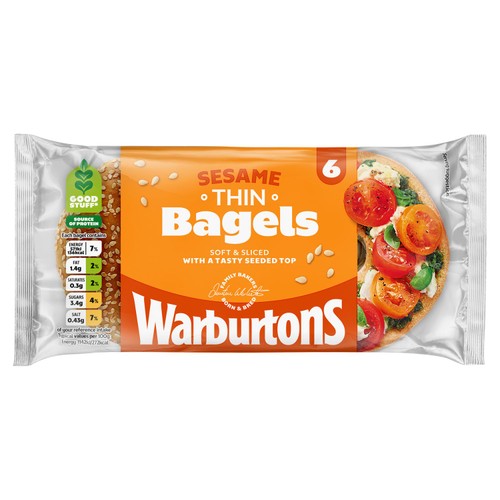 Warburtons Sesame Thin Bagels thumbnail 2