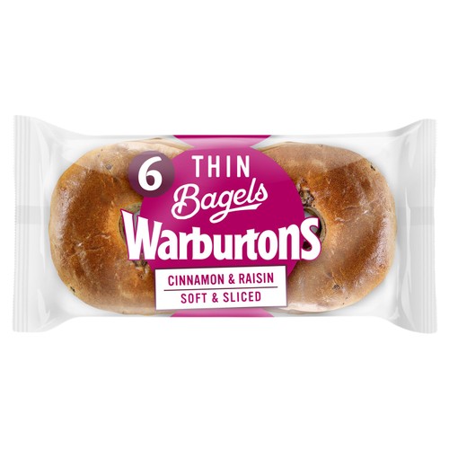 Warburtons Cinnamon & Raisin Thin Bagels thumbnail 2