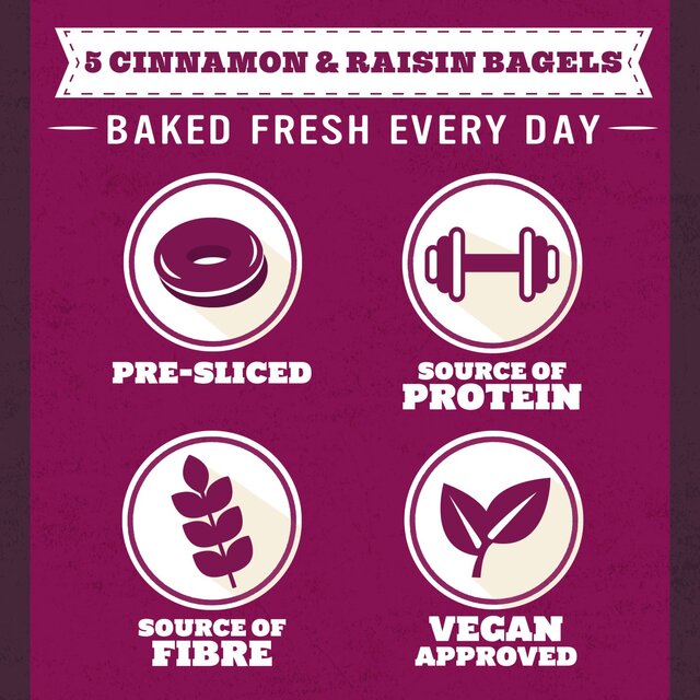 Warburtons Cinnamon & Raisin Thin Bagels thumbnail 4