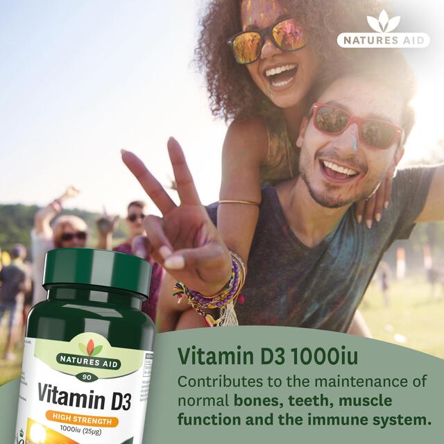 Natures Aid High Strength Vitamin D3 Tablets 1000iu thumbnail 2