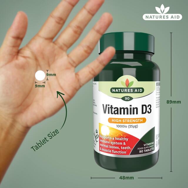 Natures Aid High Strength Vitamin D3 Tablets 1000iu thumbnail 3