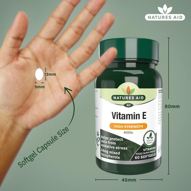 Natures Aid Vitamin E Supplement Soft Gels 400iu thumbnail 3