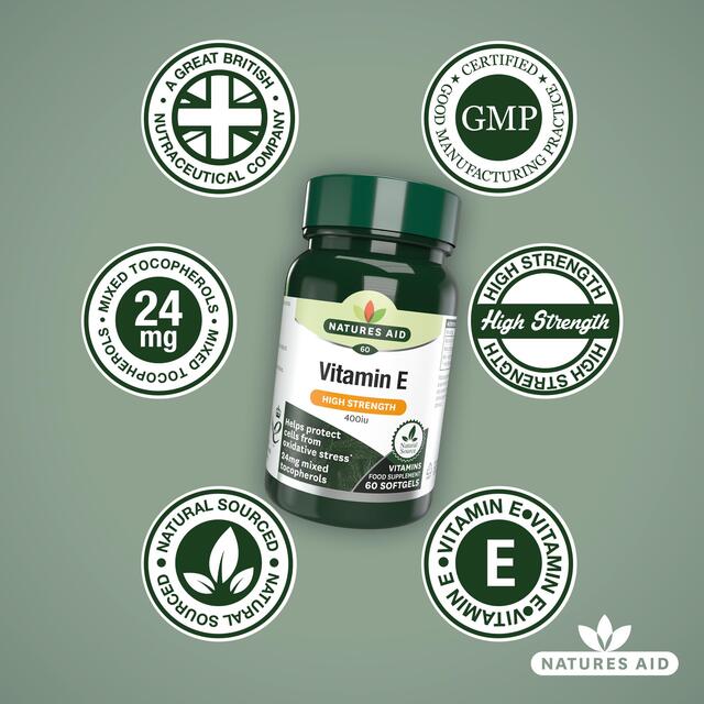 Natures Aid Vitamin E Supplement Soft Gels 400iu thumbnail 4